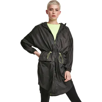 Dámský bomber bunda dámská URBAN CLASSICS - Transparent Light Parka - black/electriclime - S