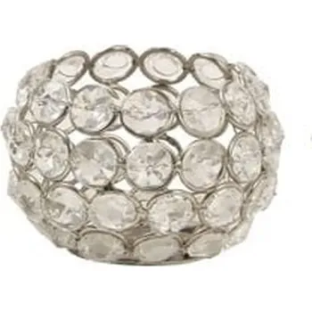 Svícen Kovový svícen vyplněný sklíčky Crystal - Ø 6*6 cm