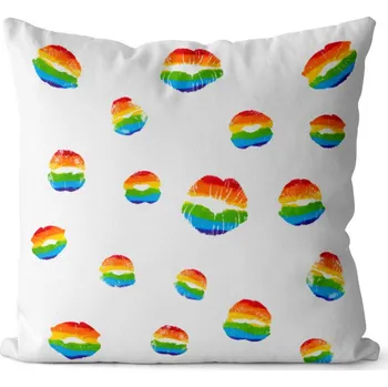 Dekorativní polštářek Polštář LGBT Lips (Velikost: 40 x 40 cm)