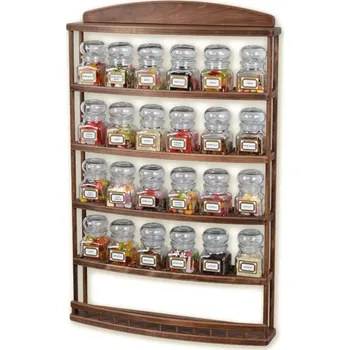 Drátěná police Polička na kořenky 766 - polička s čtyřiadvaceti skleněnými kořenkami