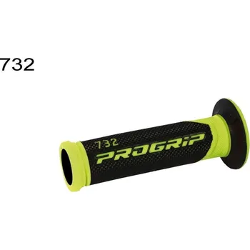 PROGRIP gumové gripy rukojetí PG732 ROAD (22+25mm, délka 125mm) barva žlutá fluo/černá (dvoudílné) (732-299)