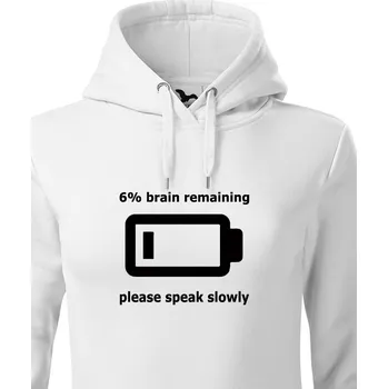 Dámská mikina Dámská mikina - Speak slowly, Barva Bílá, Velikost XS, Canvas Dámská mikina Bezvatriko.cz 1