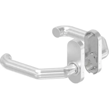 brána Feldmann 603-VA-F-R - nerezová klika s oválnou rozetou, s pevnou pravou stranou, pro křídlové branky a dveře