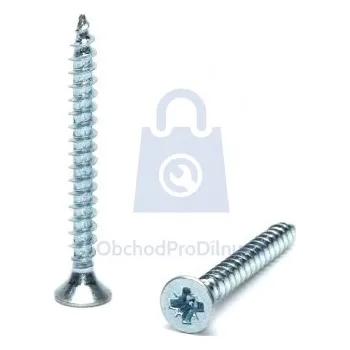 Vrut Vrut se zápustnou hlavou křížová drážka, plný závit, ZINEK BÍLÝ 3,5 x 12 - hobby balení, balení 1 ks