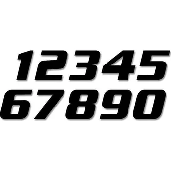 Samolepicí dekorace na vozidlo BLACKBIRD startovní číslo 25cm x 20cm šikmé, barva černá, číslo 3 (3 ks)