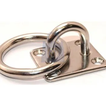 Tesařské kování Deska s okem a kroužkem, nerez A4 35 x 40 mm - hobby balení, balení 1 ks