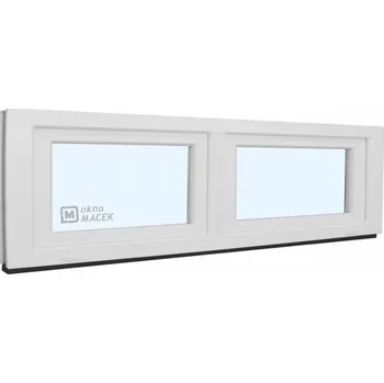 Okno Plastové okno - KNIPPING 70 AD, 2400x500 mm, S/S, bílá Sklo: čiré + příslušenství a montážní materiál zdarma