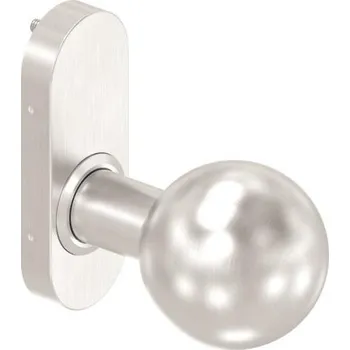 brána Feldmann 613-VA-F - nerezová pevná přímá dveřní koule s oválnou rozetou, pro křídlové branky a dveře