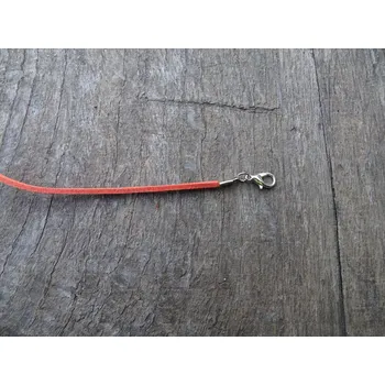 Materiál na výrobu šperku náhrdelník z imitace kůže s karabinkou oranž 45 cm