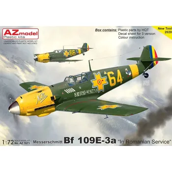 Plastikový model AZ model 1/72 Bf 109E-3a 'Romanian Service' (3x camo)