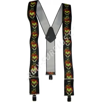 Opasek TEXIMA spol.s.r.o. Kšandy s potiskem - hořící lebky (šle)