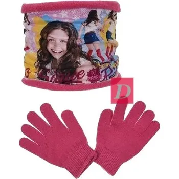 Módní doplněk Set nákrčník + rukavice SOY LUNA malinový nákrčník UNI 1rok - dorost, rukavice 3-8let