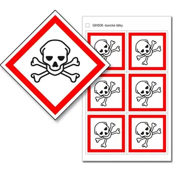 Speciální papír GHS06 - Toxické látky - aršík - 6 nálepek 45 x 45 mm