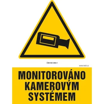 Monitorováno kamerovým systémem - samolepka 100 x 140 mm