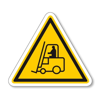 Značení Provoz motorových vozíků - samolepící piktogram - 100 x 110 mm