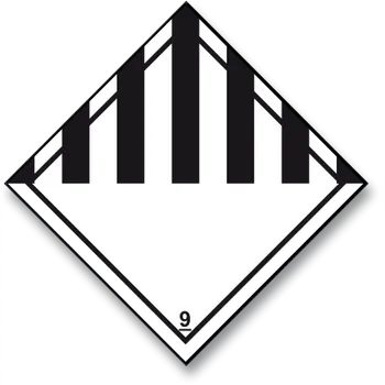 Značení ADR 9 - Jiné nebezpečné látky a předměty - samolepka 100 x 100 mm