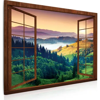 Obraz Malvis ® 3D obraz okno Zbarvená krajina Velikost (šířka x výška): 60x40 cm