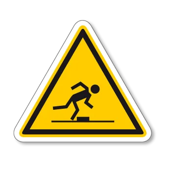 Pozor, nerovná podlaha - samolepící piktogram - 100 x 110 mm