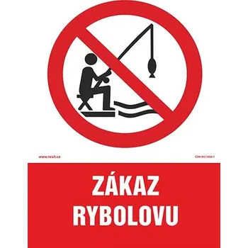 Značení Zákaz rybolovu - samolepka 140 x 200 mm
