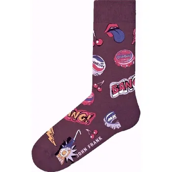 Pánské oblečení Pánské ponožky John Frank JFLSFUN80 UNI Bordó