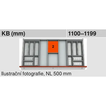 Příborník BLUM ORGA-LINE sada misek 550 mm 2x ZSI.550BI3 + ZSI.550FI2N (od 1100 mm)