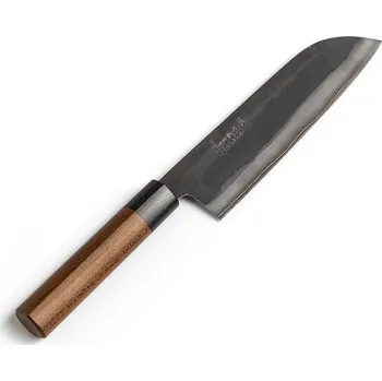 Kuchyňský nůž Yoshida Hamono Kyusakichi Black ZDP189 7305K Santoku nůž 18 cm