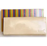 Béžová kožená fóliovaná odolná peněženka Ellini
