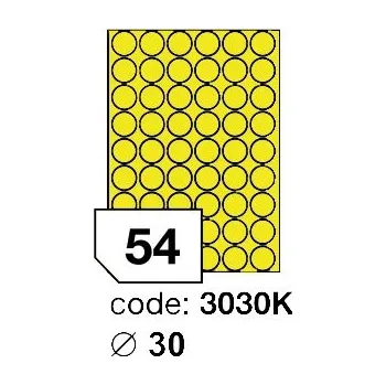 Samolepící etiketa Samolepící etikety Rayfilm Office průměr 30 mm 300 archů, matně žlutá, R0121.3030KD