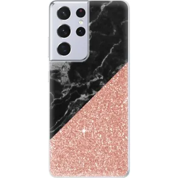 Pouzdro na mobilní telefon Odolné silikonové pouzdro iSaprio - Rose and Black Marble - Samsung Galaxy S21 Ultra