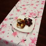 Ubrusová šála v metráži Sakura 38 zakončení vlnkou