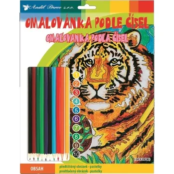 omalovánky Anděl Omalovánka podle čísel s pastelkami Lev 33x25,5cm