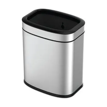 Odpadkový koš Koš pokojový, dvouplášťový, hranatý, broušená nerez, 6 l UMHM9036-6Lss