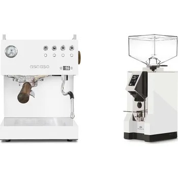 Set domácích spotřebičů Ascaso Steel UNO PID, White&Wood + Eureka Mignon Specialita, CR…