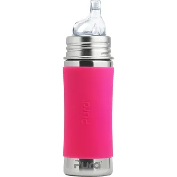 Láhev Pura nerezová láhev s pítkem 325 ml růžová