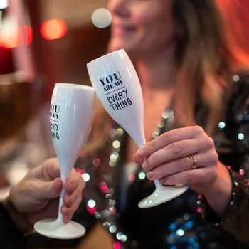 Sklenice CHEERS NO.1 YOU ARE MY EVERY THING, sklenice na sekt 100ml KOZIOL, bílá (Barva-bílá)