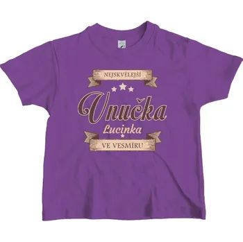 Tričko s potiskem Nejskvělejší vnučka ve vesmíru dětské