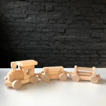 Dřevěná hračka Dřevěný nákladní vlak přírodní