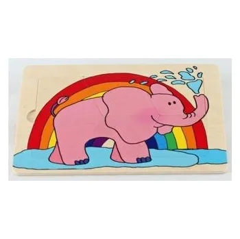 Dřevěná hračka Puzzle Słonik