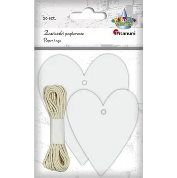 Set školních potřeb Zawieszki papierowe serca białe mix 20szt
