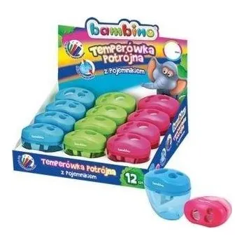 Vodová barva Temperówka potrójna z pojemnikiem (12szt) BAMBINO
