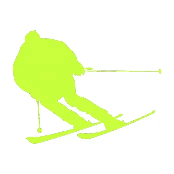 Samolepicí dekorace na vozidlo Lyžař 019 levá (27 - limetová) SAMOLEPKA NA AUTO, NÁLEPKA, FÓLIE, POLEP, TUNING, VLASTNÍ TEXT, TISK, AUTOSAMOLEPKY.cz, POLEPY, OBRÁZEK, LOGO, 3D STICKERS