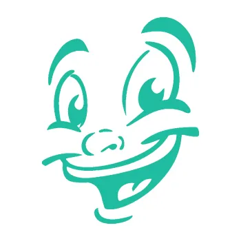 Samolepící dekorace Obličej 003 levá veselý (25 - tyrkysová) SAMOLEPKA NA AUTO, NÁLEPKA, FÓLIE, POLEP, TUNING, VLASTNÍ TEXT, TISK, AUTOSAMOLEPKY.cz, POLEPY, OBRÁZEK, LOGO, 3D STICKERS