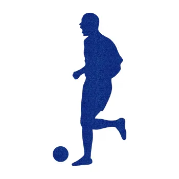 Samolepicí dekorace na vozidlo Fotbalista 029 levá (89 - Ultra Metalic modrá tmavá) SAMOLEPKA NA AUTO, NÁLEPKA, FÓLIE, POLEP, TUNING, VLASTNÍ TEXT, TISK, AUTOSAMOLEPKY.cz, POLEPY, OBRÁZEK, LOGO, 3D STICKERS