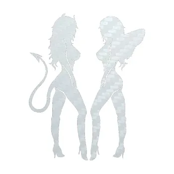 Polep vozidla SAMOLEPKA Čertice 001 levá s andělem (51 - 3D karbon bílý) NA AUTO, NÁLEPKA, FÓLIE, POLEP, TUNING, VLASTNÍ TEXT, TISK, AUTOSAMOLEPKY.cz, POLEPY, OBRÁZEK, LOGO, SAMOLEPKY