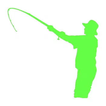 Polep vozidla SAMOLEPKA NA AUTO Rybář 004 levá (71 - Fluorescentní zelená) NÁLEPKA, FÓLIE, POLEP, TUNING, VLASTNÍ TEXT, TISK, AUTOSAMOLEPKY.cz, POLEPY, OBRÁZEK, LOGO, SAMOLEPKY