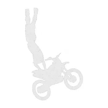 Samolepící dekorace Motorka 019 pravá motokros freestyle akrobacie na motorce (84 - Ultra Metalic bílá) SAMOLEPKA NA AUTO, NÁLEPKA, FÓLIE, POLEP, TUNING, VLASTNÍ TEXT, TISK, AUTOSAMOLEPKY.cz, POLEPY, OBRÁZEK, LOGO, 3D STICKERS