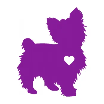 Polep vozidla SAMOLEPKA Pes 148 pravá Jorkšírský teriér (14 - fialová) NA AUTO, NÁLEPKA, FÓLIE, POLEP, TUNING, VLASTNÍ TEXT, TISK, AUTOSAMOLEPKY.cz, POLEPY, OBRÁZEK, LOGO, SAMOLEPKY