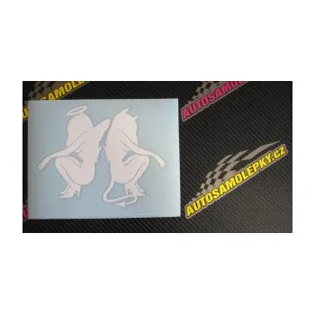 Polep vozidla Čertice 007 pravá s andělem (12 - zelená) SAMOLEPKA NA AUTO, NÁLEPKA, FÓLIE, POLEP, TUNING, VLASTNÍ TEXT, TISK, AUTOSAMOLEPKY.cz, POLEPY, OBRÁZEK, LOGO, 3D STICKERS