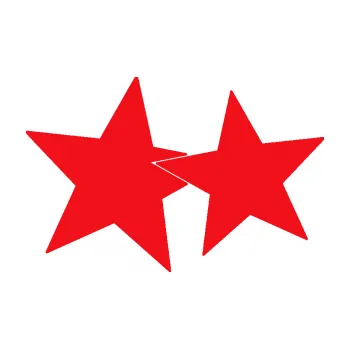 Samolepící dekorace SAMOLEPKA Hvězdy 002 levá spojené (10 - červená) NA AUTO, NÁLEPKA, FÓLIE, POLEP, TUNING, VLASTNÍ TEXT, TISK, AUTOSAMOLEPKY.cz, POLEPY, OBRÁZEK, LOGO, SAMOLEPKY