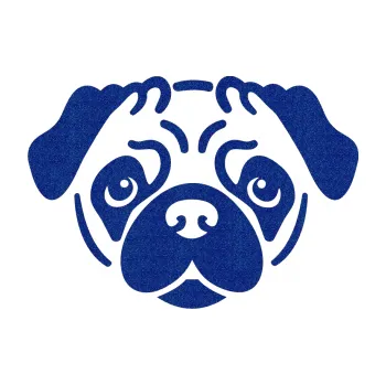 Polep vozidla Pes 067 Mopsík (89 - Ultra Metalic modrá tmavá) SAMOLEPKA NA AUTO, NÁLEPKA, FÓLIE, POLEP, TUNING, VLASTNÍ TEXT, TISK, AUTOSAMOLEPKY.cz, POLEPY, OBRÁZEK, LOGO, 3D STICKERS